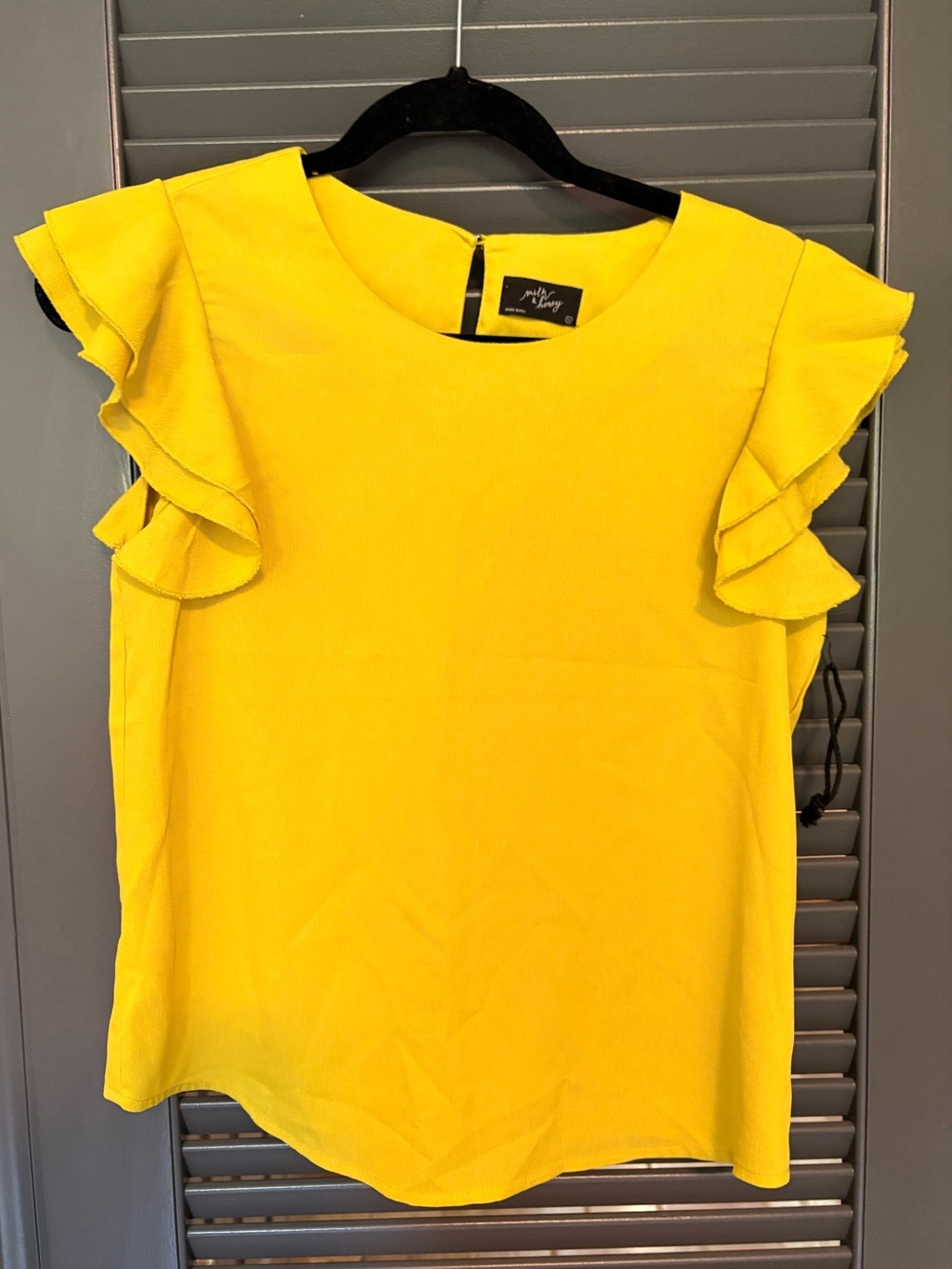 Milk & Honey Ruffle Sleeve Yellow Blouse